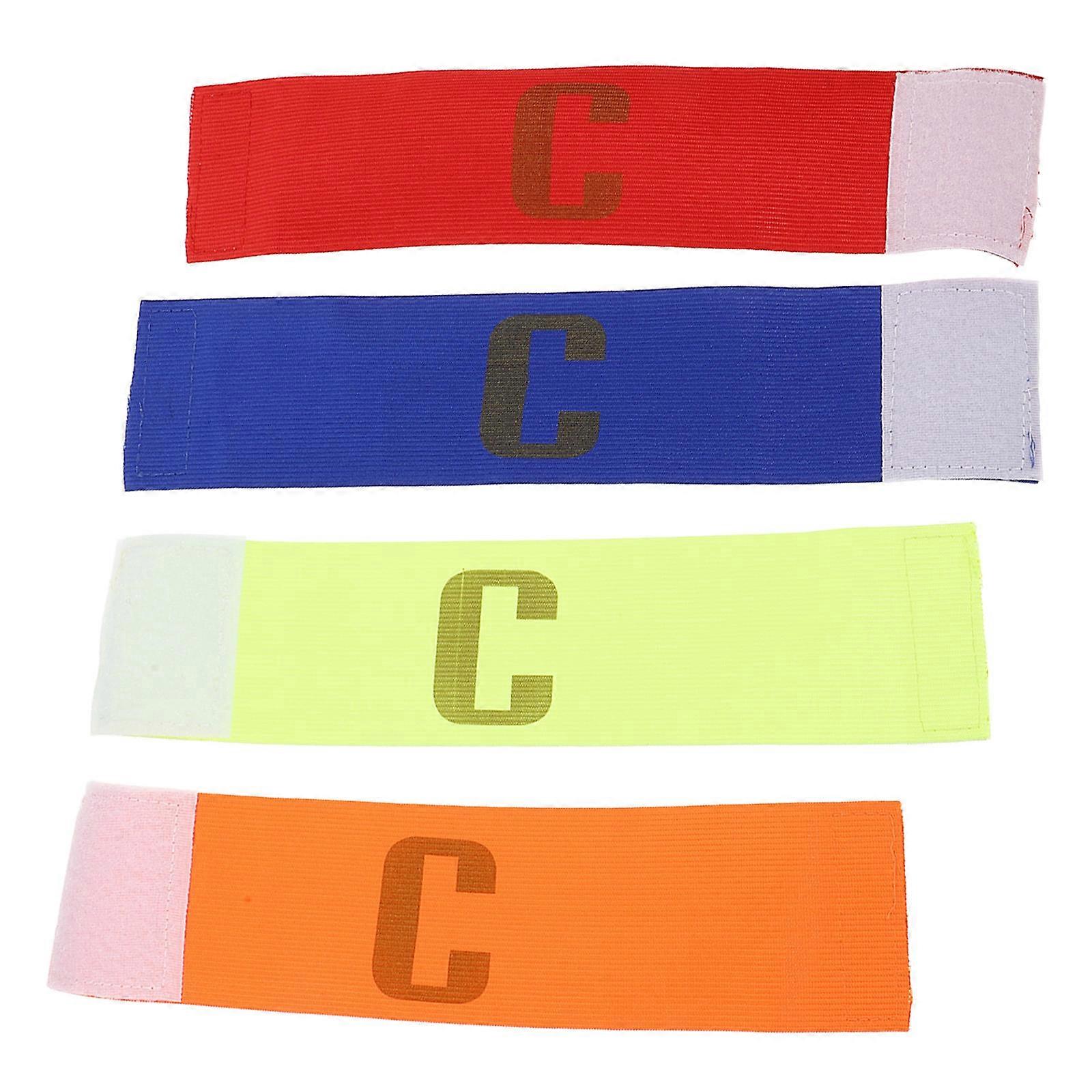 Adjustable Captains Armband For Soccer Equipment Red Colour Reusable 4Pcs