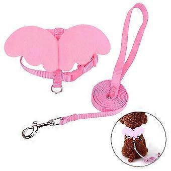 Puppy Harnesses Design Protect Trachea Throat Pink Adjustable Chest Belt For Photo Taking 1Pack