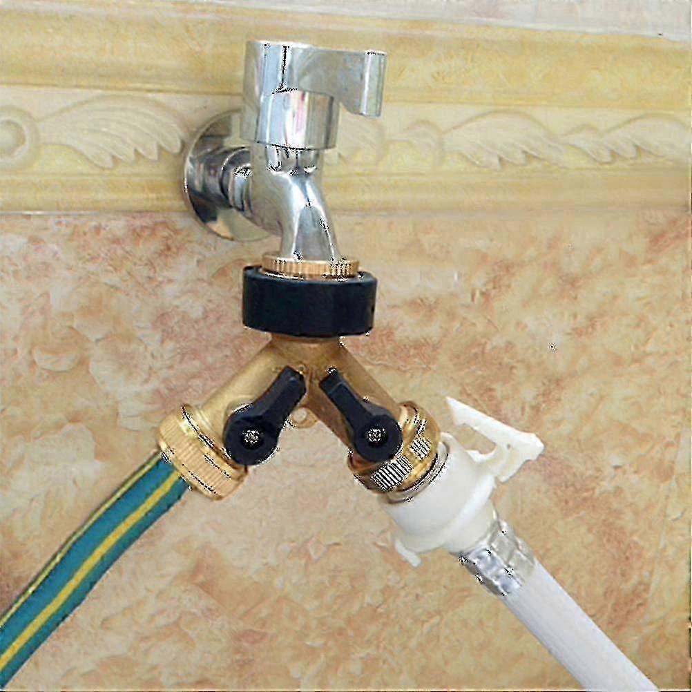 Y-Splitter Connector for Dual Washing Machines, 3/4 Inch Faucet Adapter for Two Devices