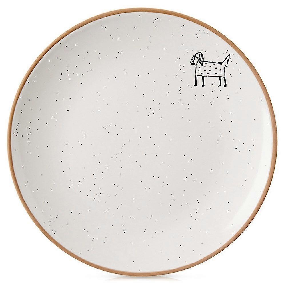 Beige ceramic dessert plate 20 cm