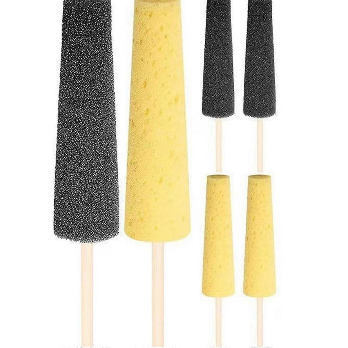 6 Pcs Pottery Sponges for Clay with Stick Pottery Trimming Tools for Clay Making Ceramic Tools Burr Repair Sponge