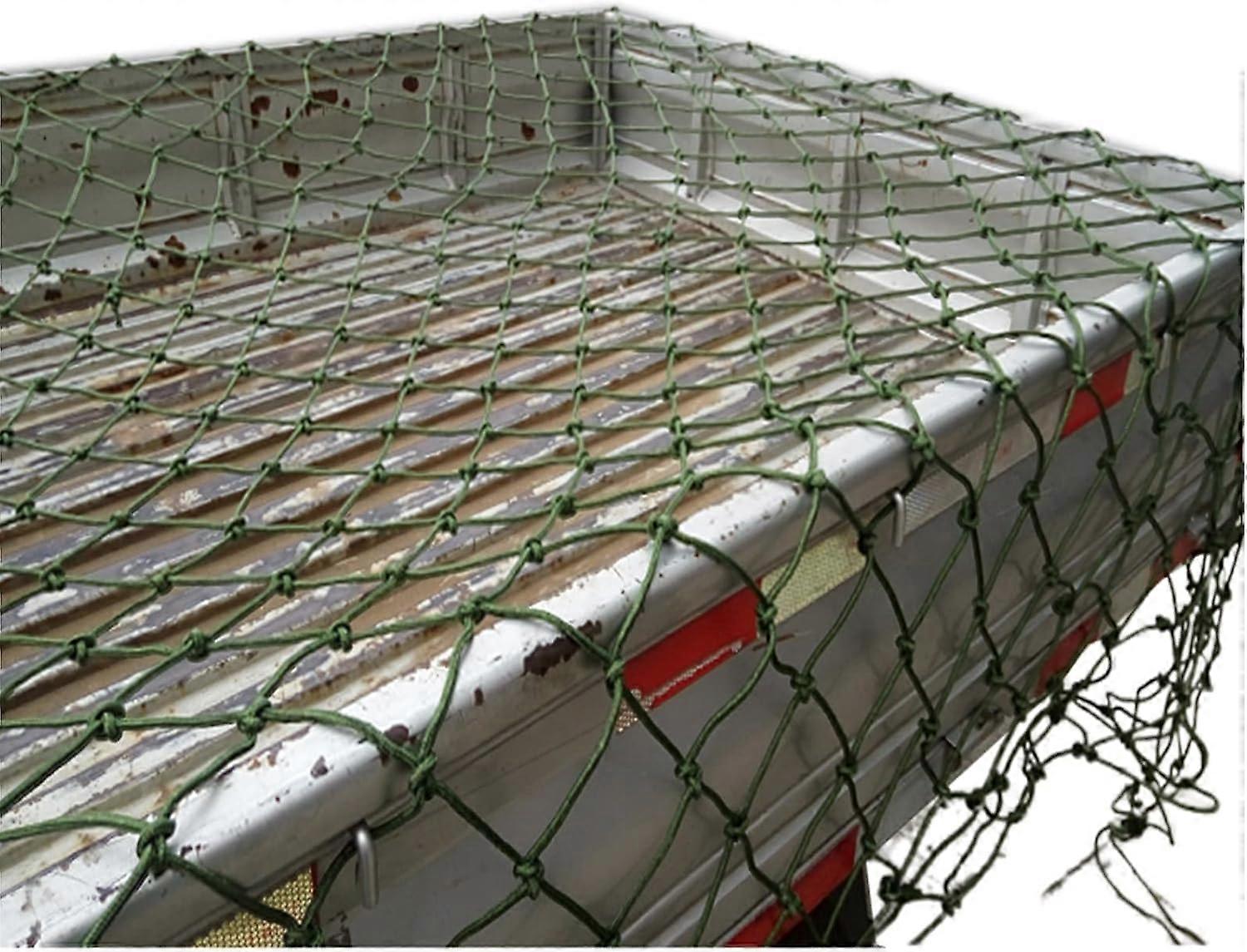 Trailer Container Cargo Net, Durable UV Resistant, Universal Lorry Cargo Carrier Netting, Green, 2m/4m/6m/8m/10m, 7x7m