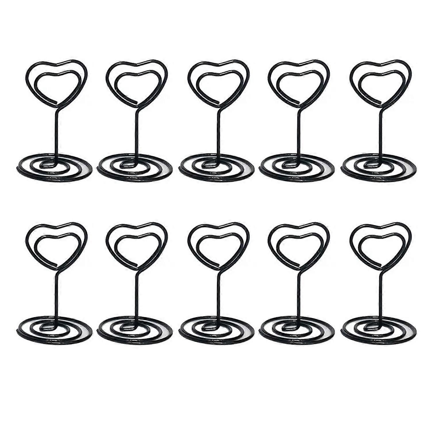 10/15/20Pcs Table Number Holder Stand Heart Shape Spiral Base Memo Photo Card Place Stand Wedding