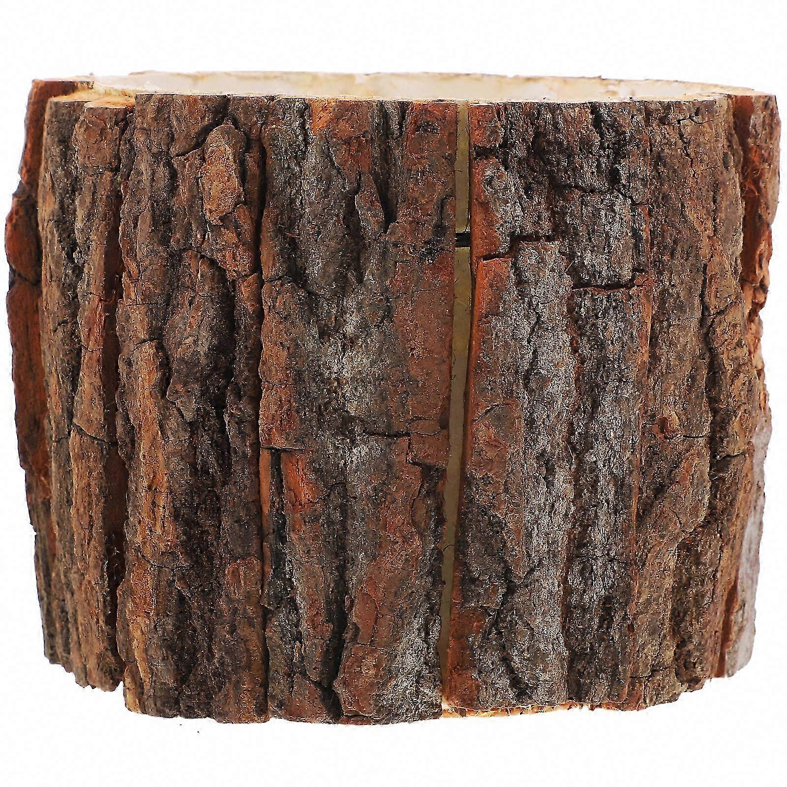 Natural Wood Flower Container Rustic Bark Planter for Party Home Decor