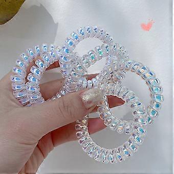 Spiral Hair Ties Elastic Crease Free Ponytail Phone Cord Preventing Tangles Hair Coil for Girls WomenThin