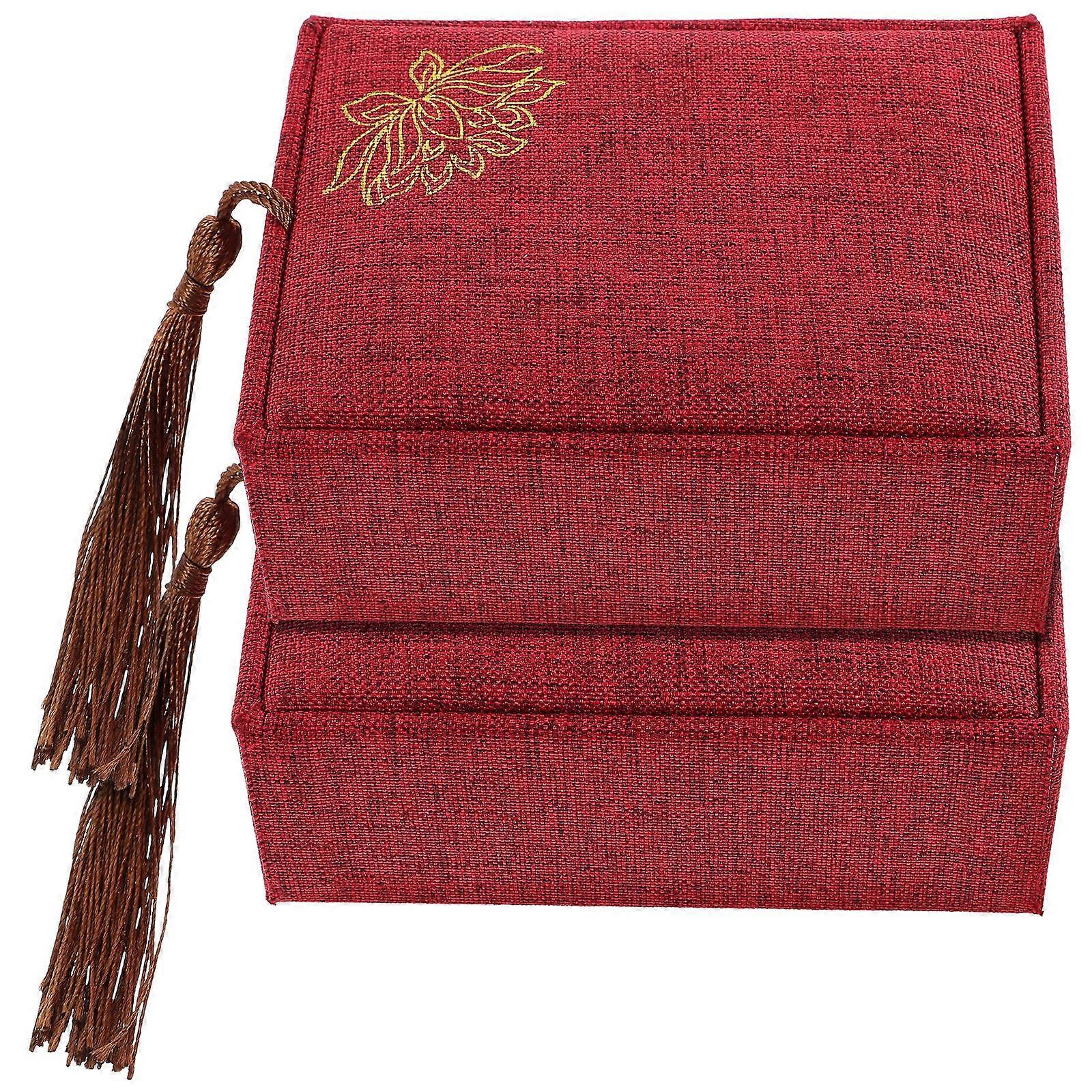 Guzheng Nail Box for Storage Use with Tassel Design 4Pcs Set