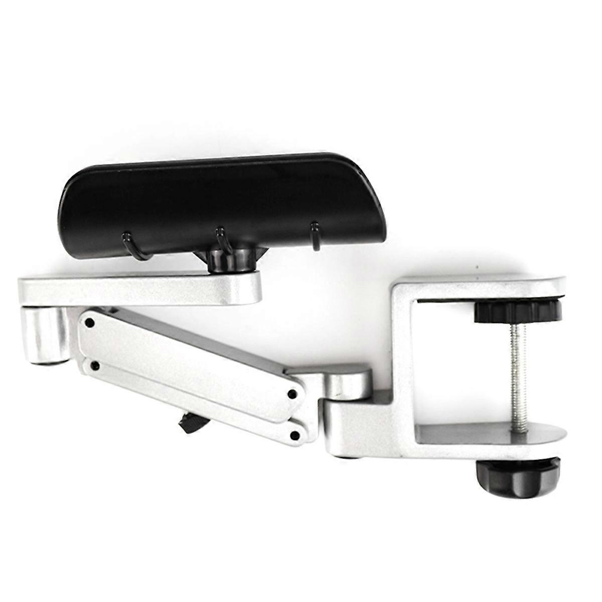 Metal Adjustable Arm Rest Wrist Support Extended Mouse Pad Silver