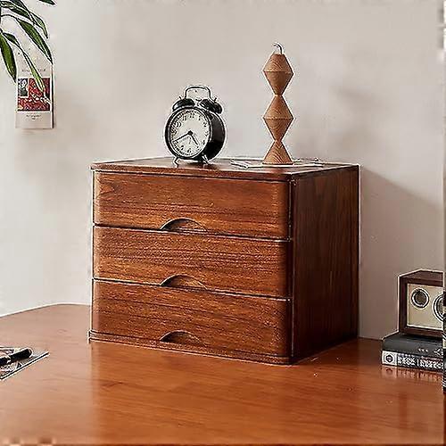 Adjustable Wood Desktop File Cabinet Organizer, Compact Storage Solution for Home Office, Height Adjustable, Drawer Type for Documents