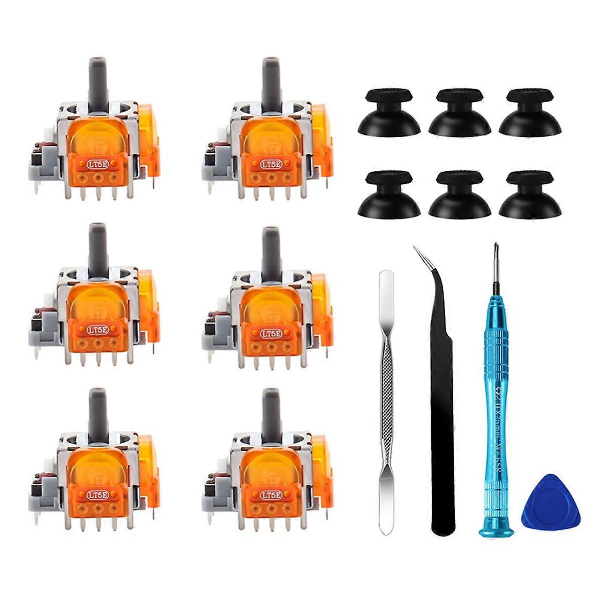 6 Pack TMR Effect Joystick Replacement for Controller 3D Analog Stick Thumbstick Anti-Drift Parts R