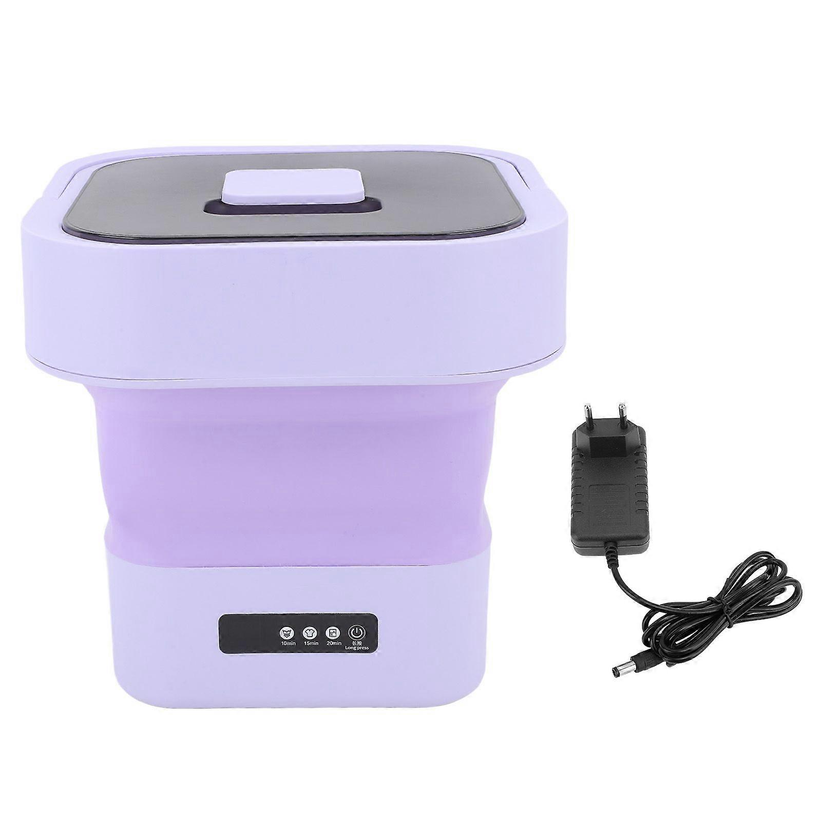 Portable Washing Machine 100240V 10L Fully Automatic Soft Spin Drying Function Foldable Mini Washer for Underwear Baby Clothes Purple EU Plug