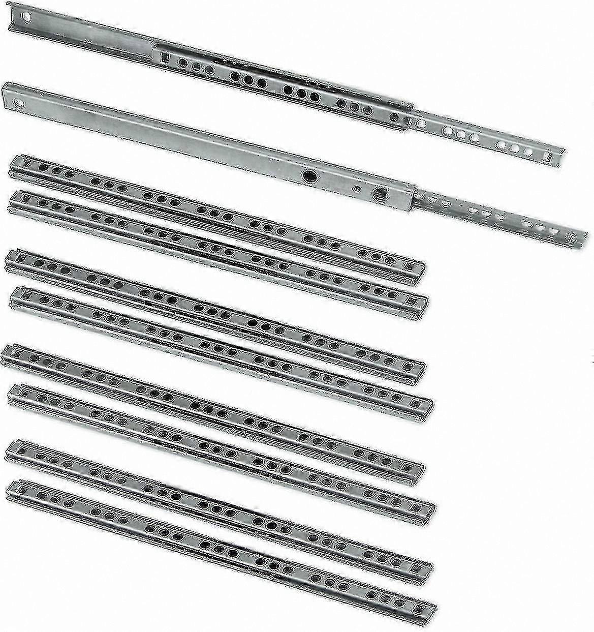 5 Pairs Drawer Slides Extract Part 17mm X 278mm for Ball Slides