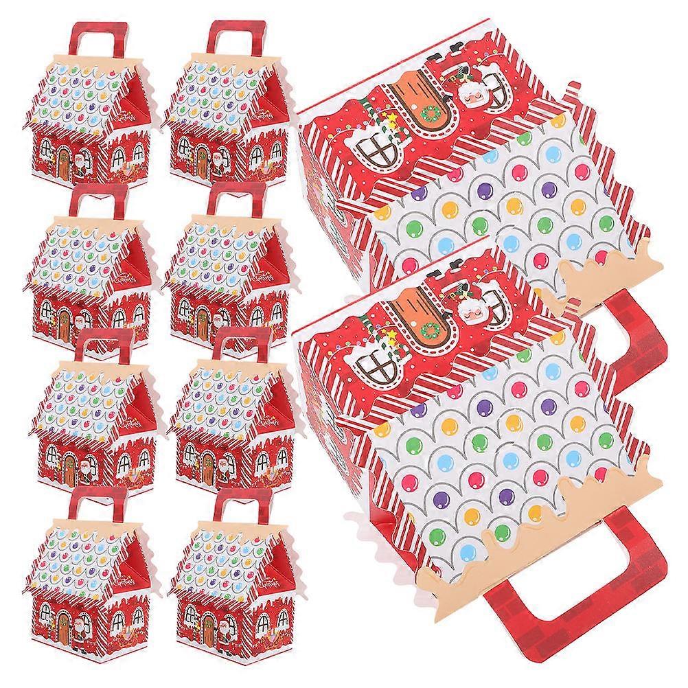 Christmas House Treat Boxes for Holiday Use 30Pcs Red Paper Candy Boxes