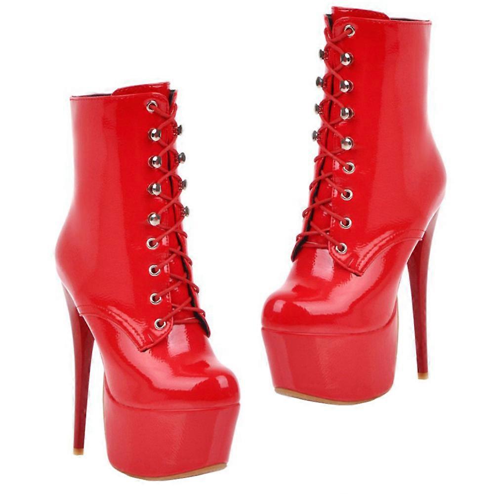 Boty na vysokém podpatku Stage Short Lak Dámské šněrovací boty 2 páry