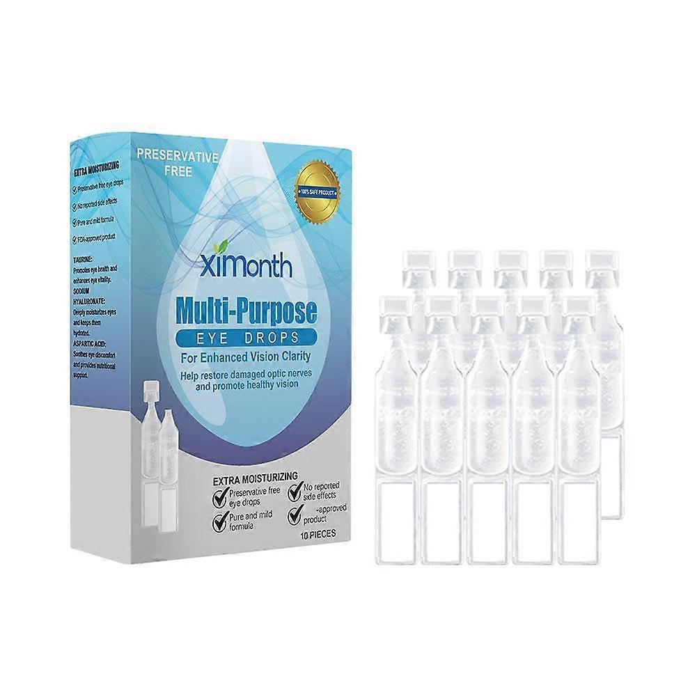 Multi-Purpose Eye Drops 10 Pack Instant Relief for Dry Eyes Contact Lens Wearers Portable Single Use Eye Care Solution