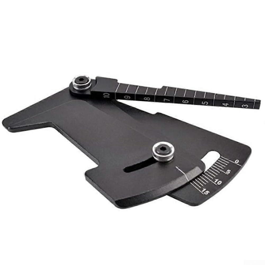 Wheel Camber Gauge For 1/10 RC Car Wheels, Height Measurement Tool With Adjustable Metal Ruler, Rim Angle Tool, Black