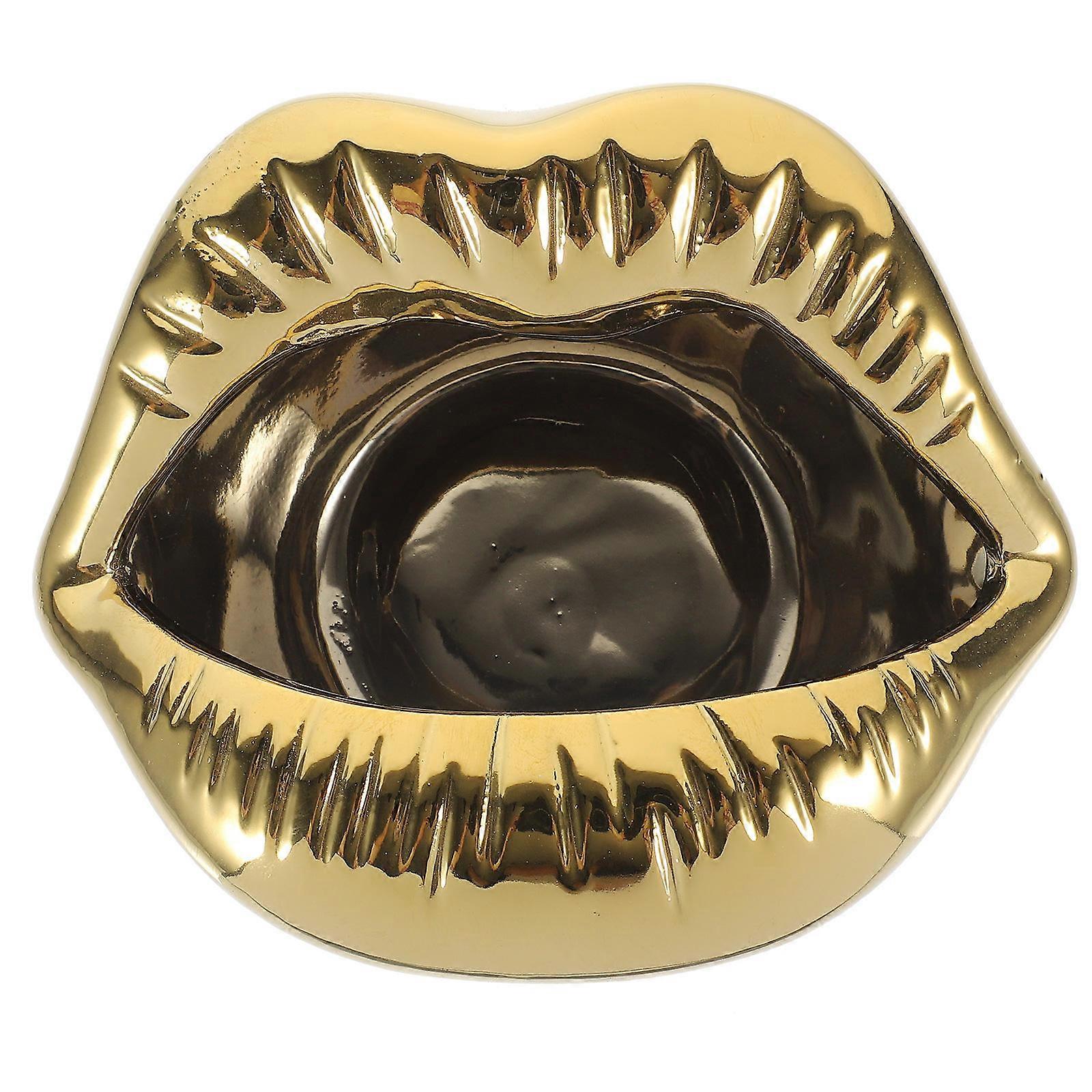 Ceramic Ashtray for Home Use 4Pcs Creative Lip Shape Holder