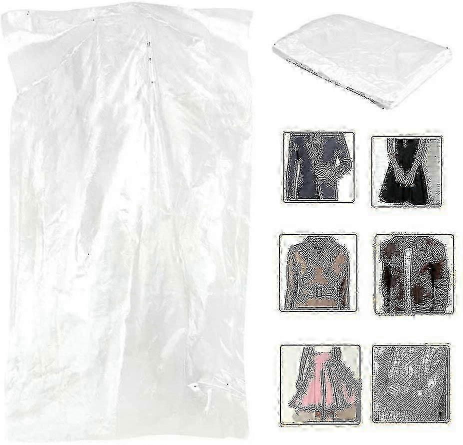 50 kpl läpinäkyviä vaatepusseja - pölytiiviit riippusuojukset vaatteiden säilytykseen ja suojaukseen
