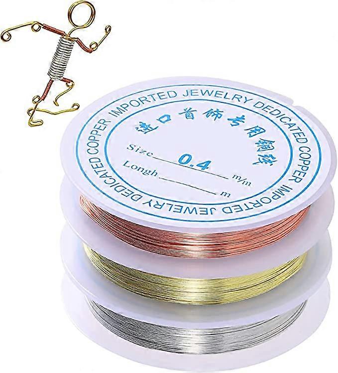 3 Pieces Jewelry Making Copper Wire Cord Bangle Beading Thread Handmade