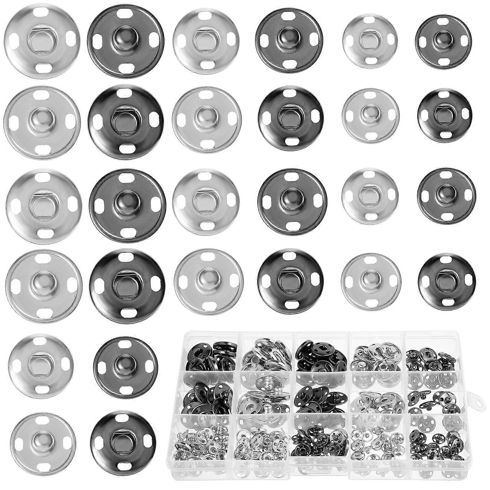 Metal Press Buttons Sewing Snap Fasteners for Sewing 3 Boxes Set