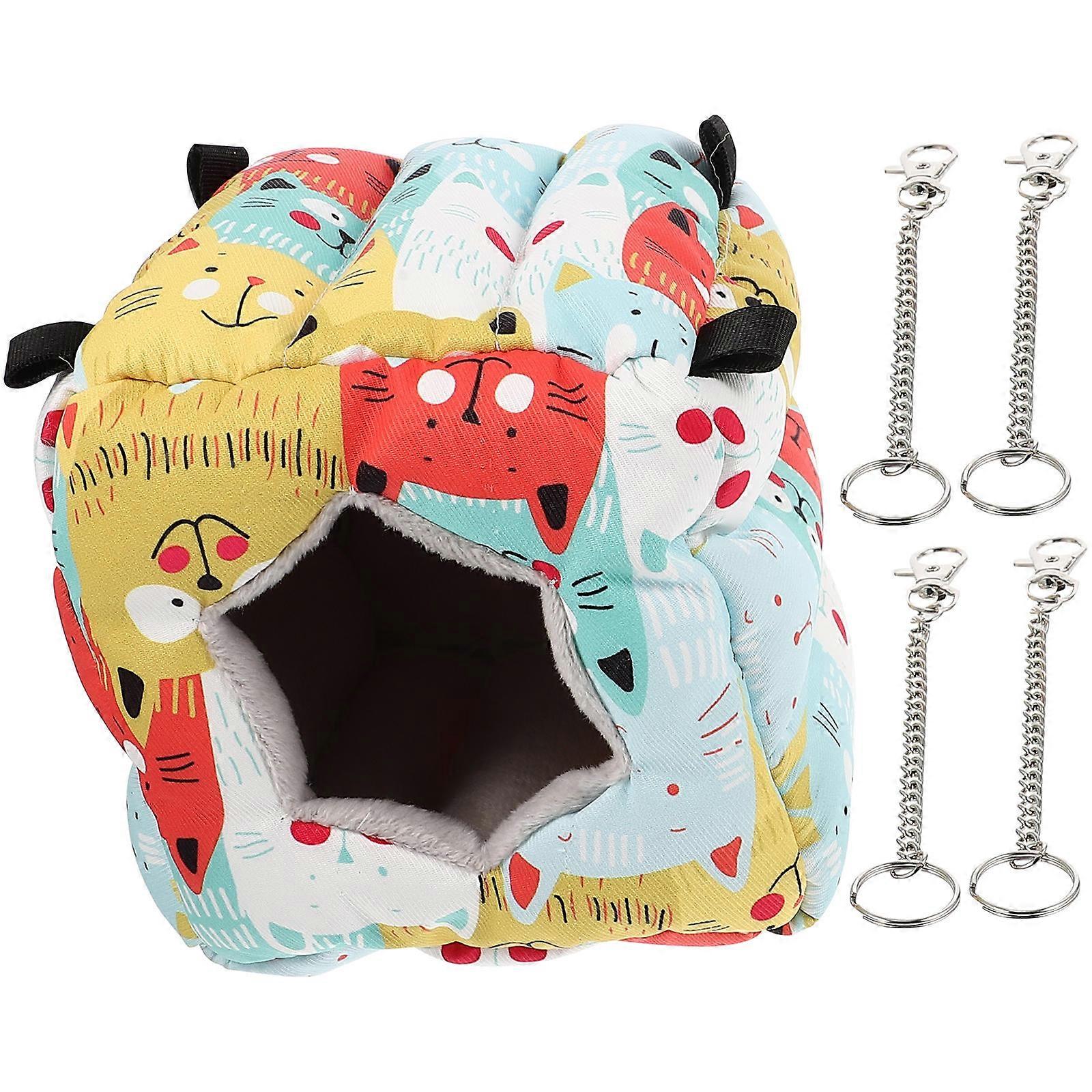 Hammock Bed For Small Pets Resting Place Cage Square Shape 3Pcs