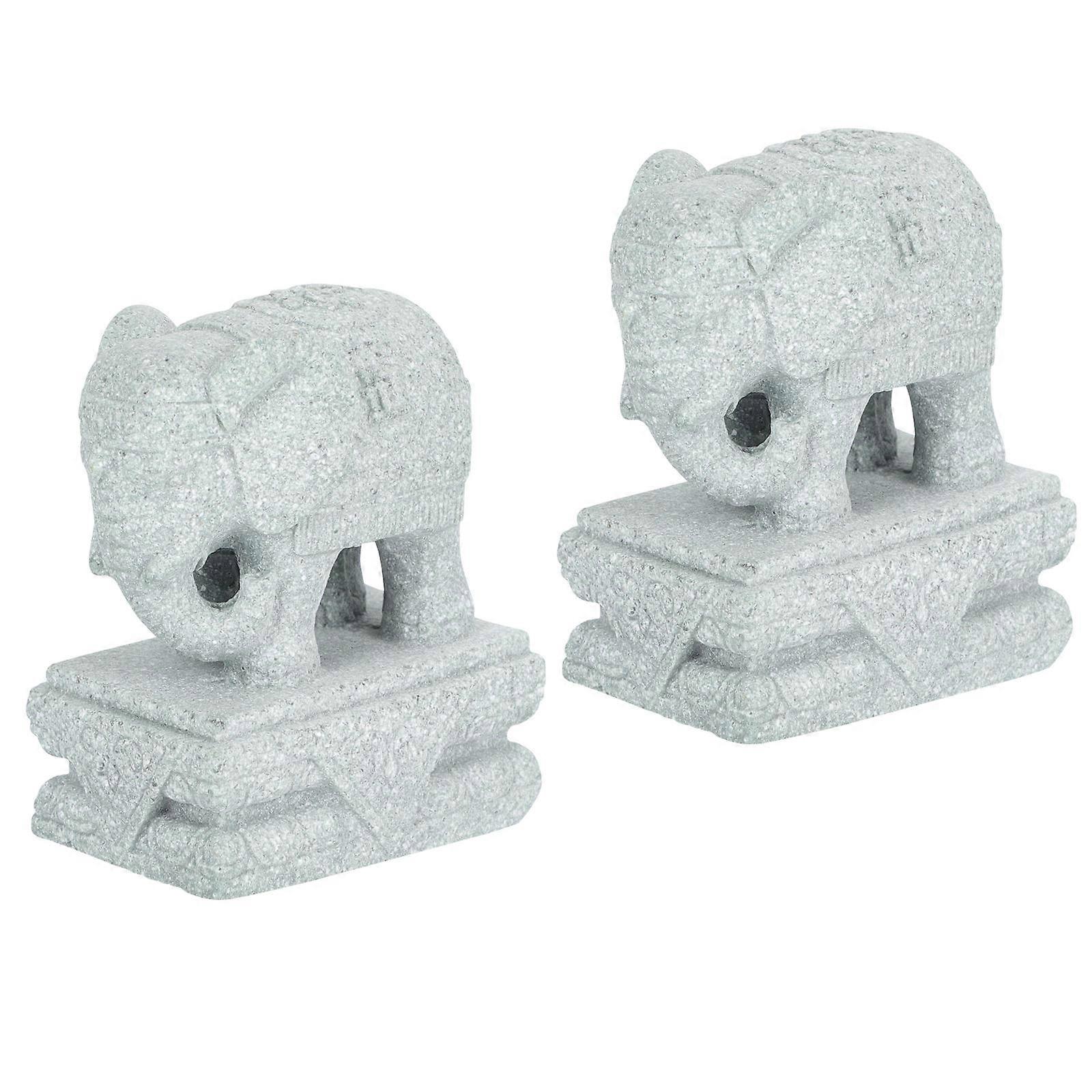 Elephant Shaped Ornament Suitable For Balcony And Garden Decor Available In Light Grey Color 1 Pair