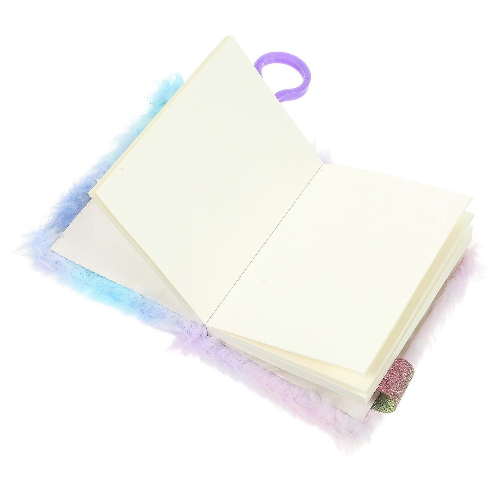 Portable Adorable Fluffy Hanging Diary Notebook 4Pcs Rectangular Design Ideal For School Office Use With Creative Hanging Features