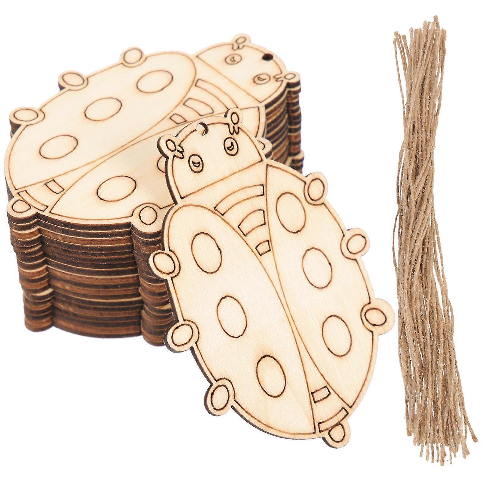 Découpes en bois brut, 100 ensembles, jaune clair, copeaux de bois à faire soi-même, texture durable