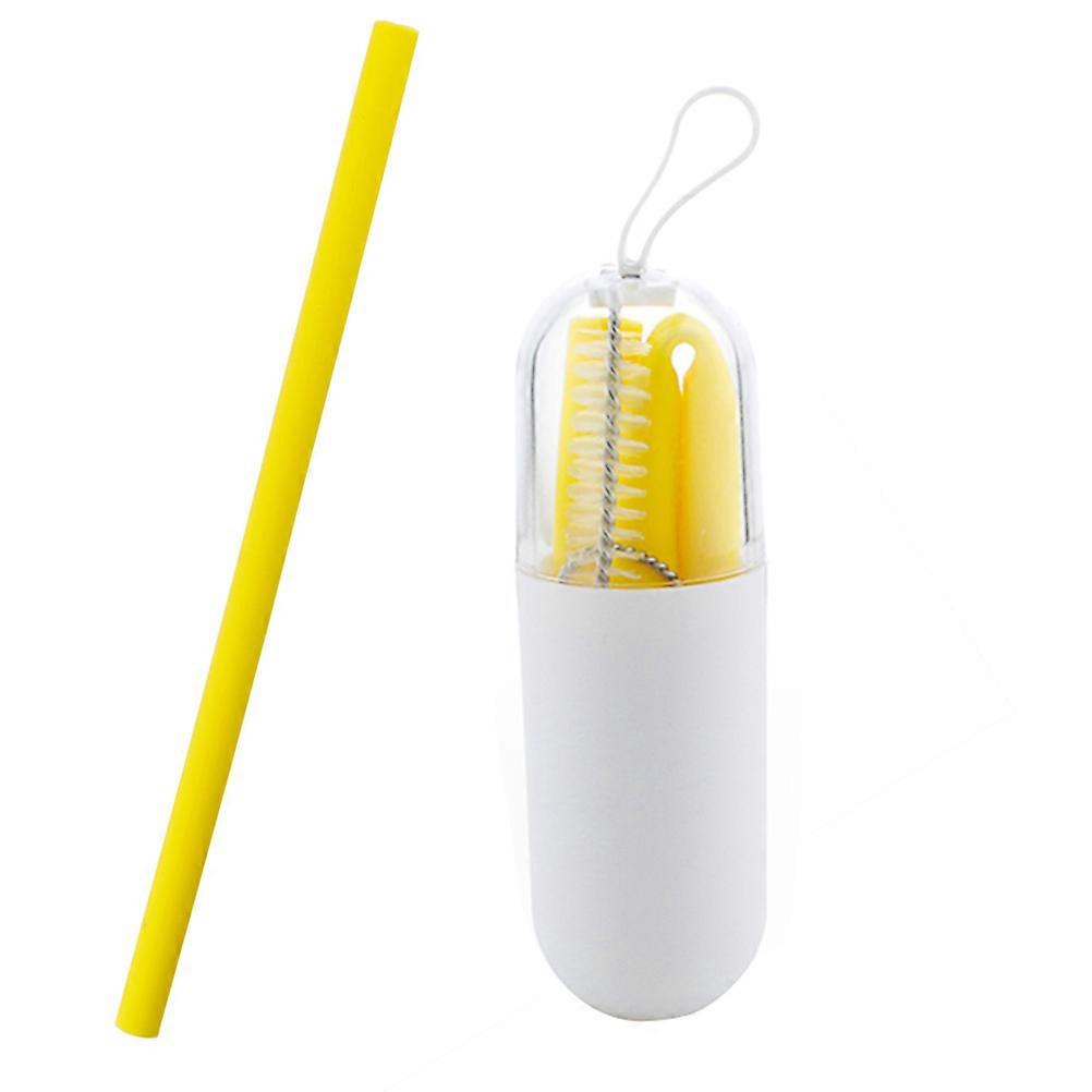 Travel Silicone Drinking Straw Set For General Public Hiking And Picnic 25 X 1.1 X 1.1 Cm Collapsible 2 Sets