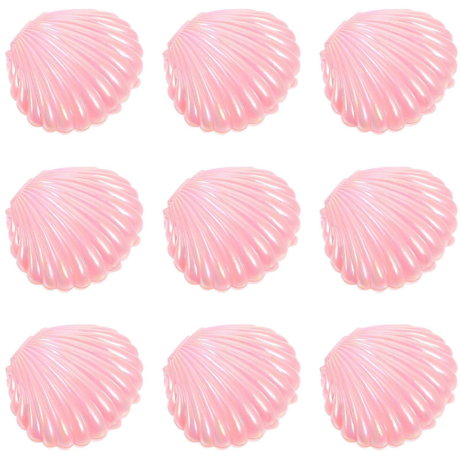 Weeding Candy Box Shell Shape Decorative Box for Party Thickened Pp Pink Storage 10Pcs
