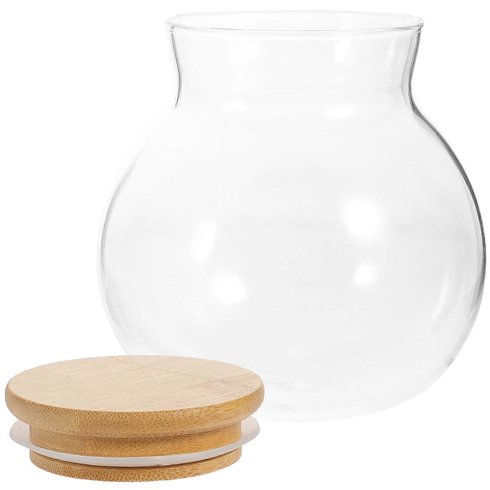 Glass Tea Canister Storage Jar with Lid 2Pcs for Food and Candy