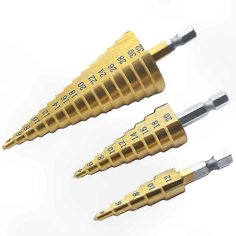 Multi-Purpose Step Drill Bit for Metal and Woodworking Tasks with Titanium Coating