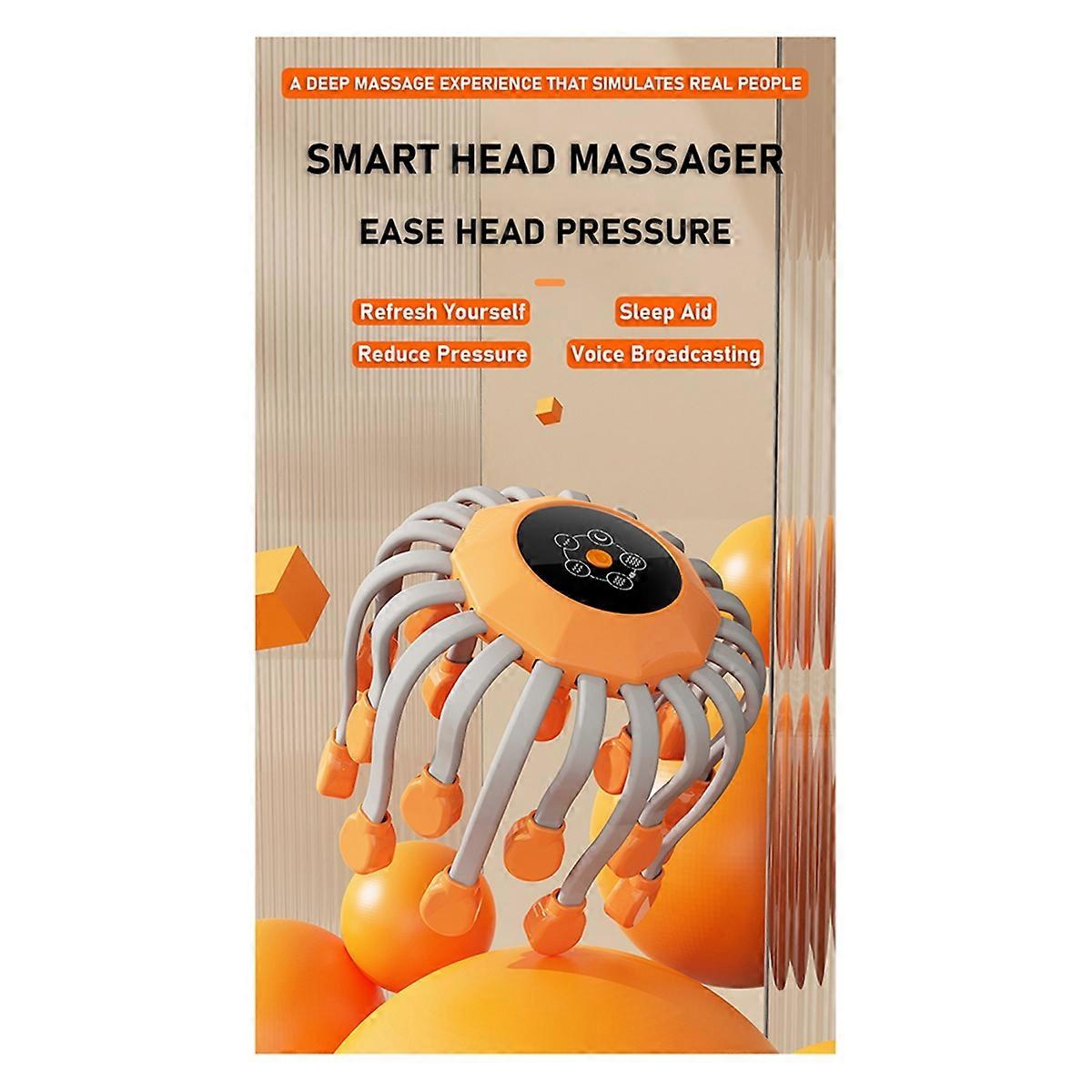 20Massage Heads Scalp Head Massager(Orange)