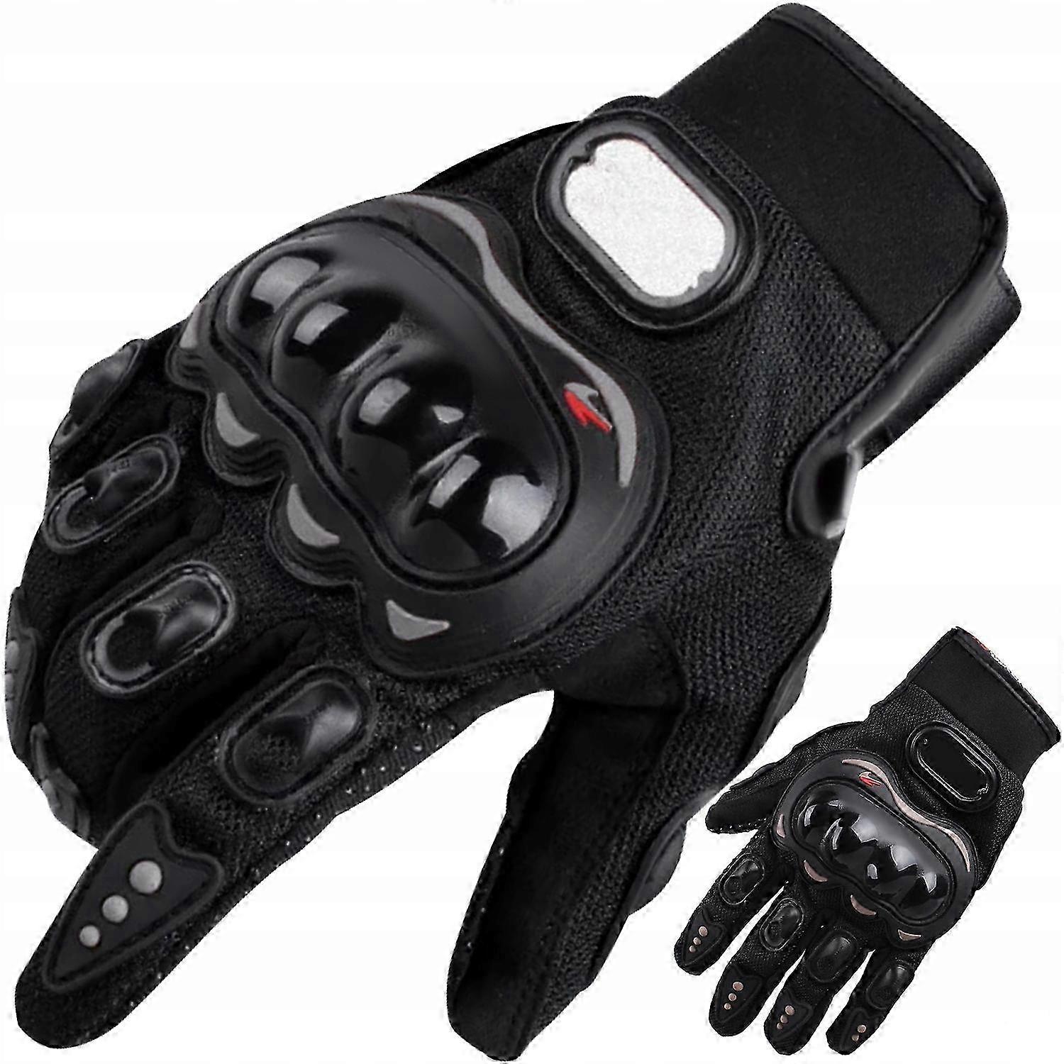 25-26 Black Motorcycle Gloves Xl