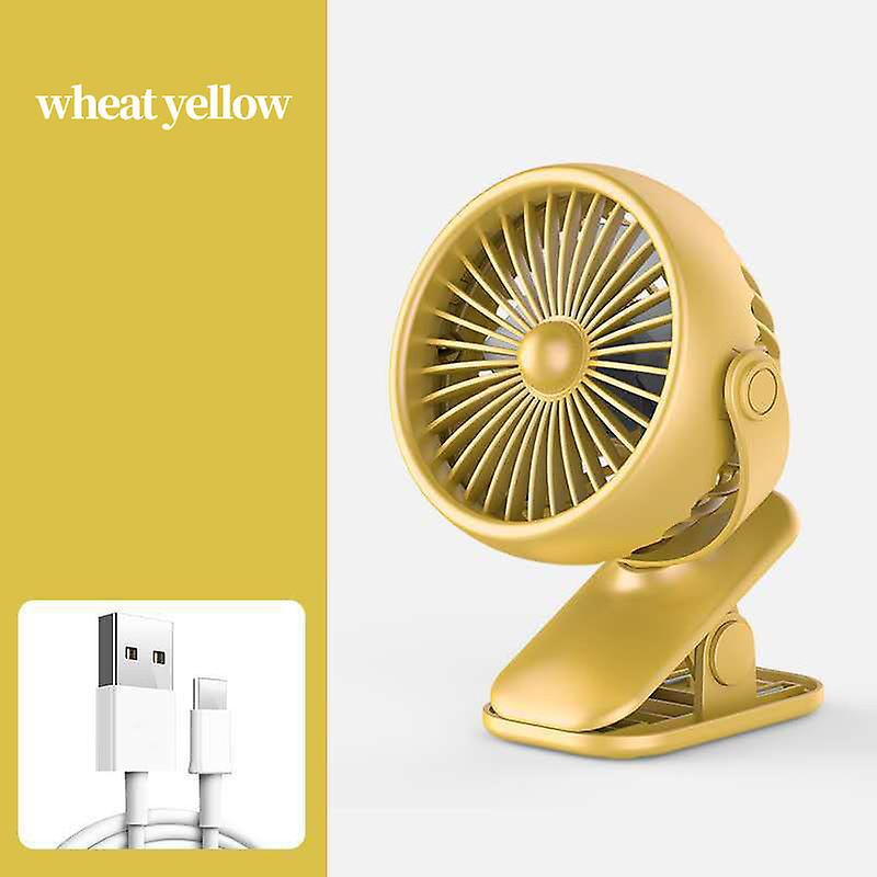 1pc Portable Usb Rechargeable Table Fan Clip-on Type Desk Fan 360degree Rotation