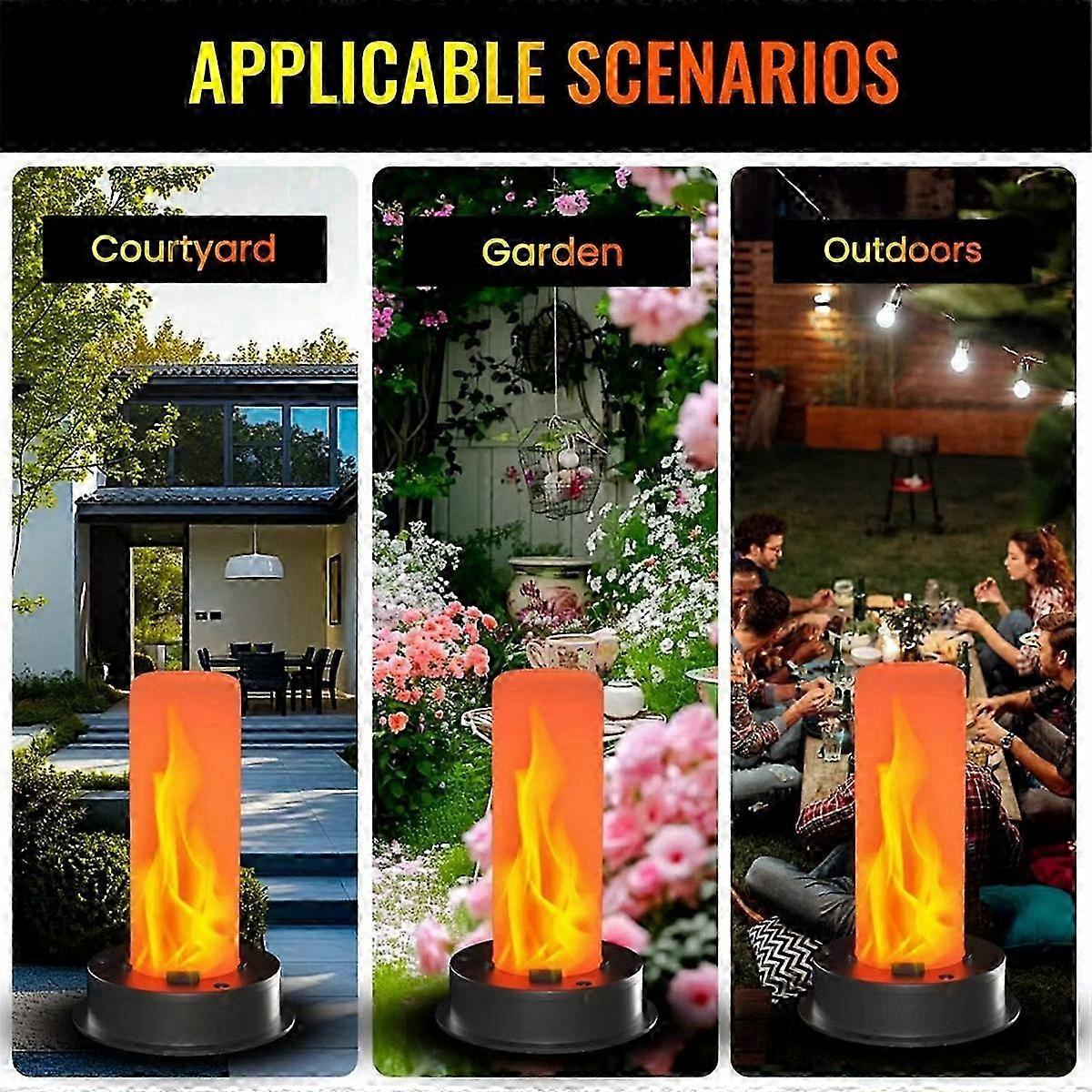 Solar Light Tops Replacement, 2 Pack Flickering Flame for Outdoor Lighting Solutions