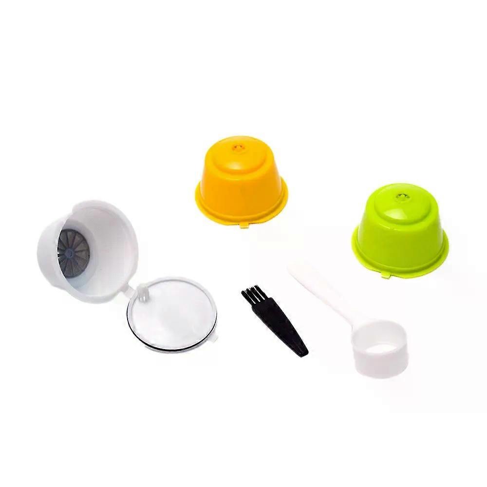 A99U 3 Pcs Coffee Capsules Refillable Coffee Capsules Pods Reusable Universal Coffee Filter with Spoon Brush for Dolce Gusto A