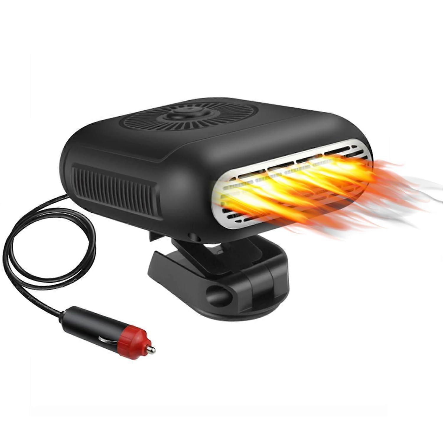 Car Heater 12V 2In1 Heating & Cooling Windshield Defroster/Defogger With 360Degree Swivel Base Cigarette Lighter Plug