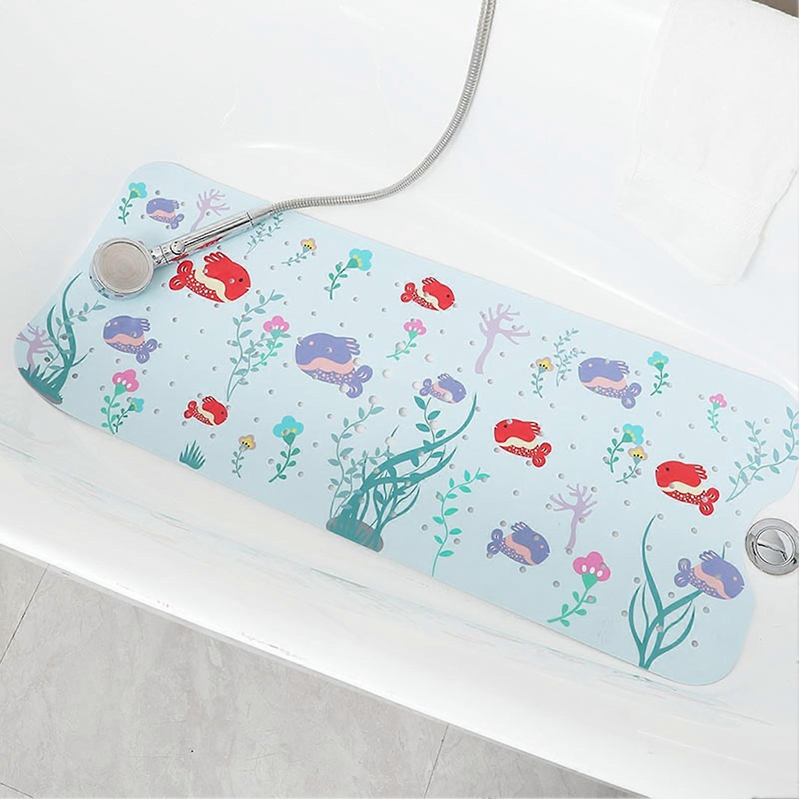 Hariumiu Baby Bath Mat with Suction Cups Cartoon Pattern Wear Resistant Non-Slip Design Super Soft Quick-Drying Bathroom Floor Mat