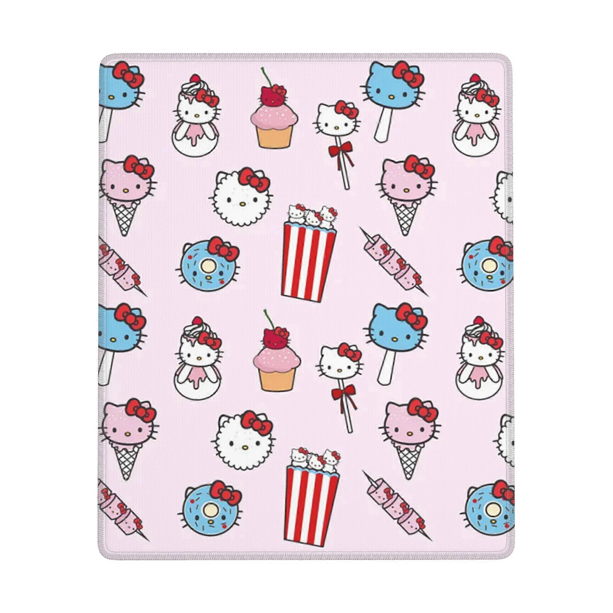 Hello Kitty Anti-slip Rubber Mouse Pad Square Waterproof Desk Pad Suitable for Desktop Decoration Desk Accessories 7x9in (Vertical)