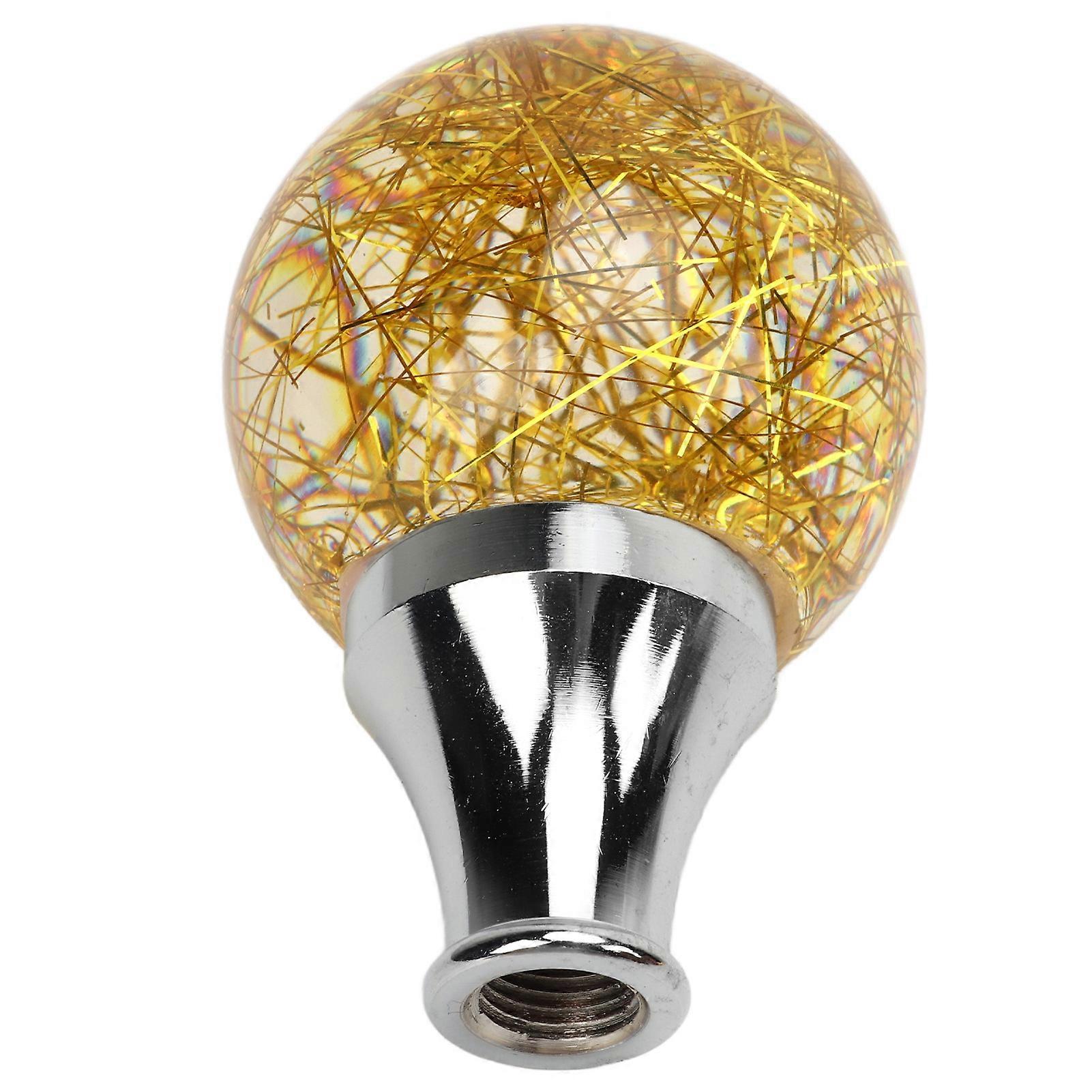 Universal Round Ball Shift Knob Modified Gear Shifter Head for Most Car Models with 3 Adapters Yellow 