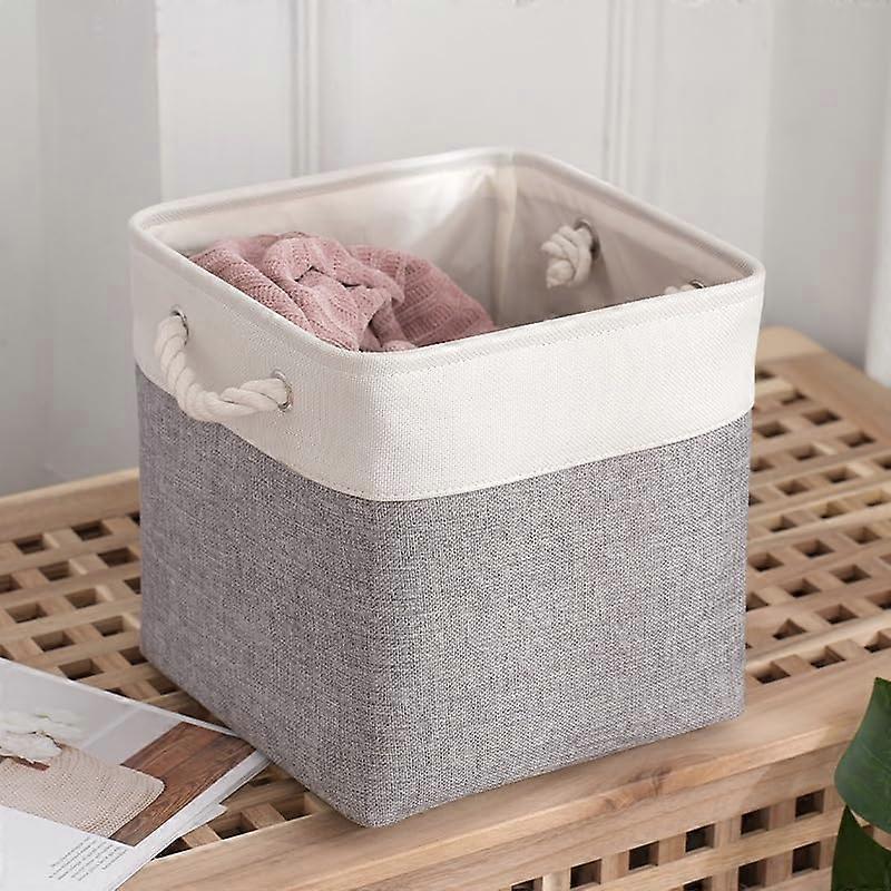 Fabric Storage Basket With Rope Handles 28 X 28 X 28 Cm Model B