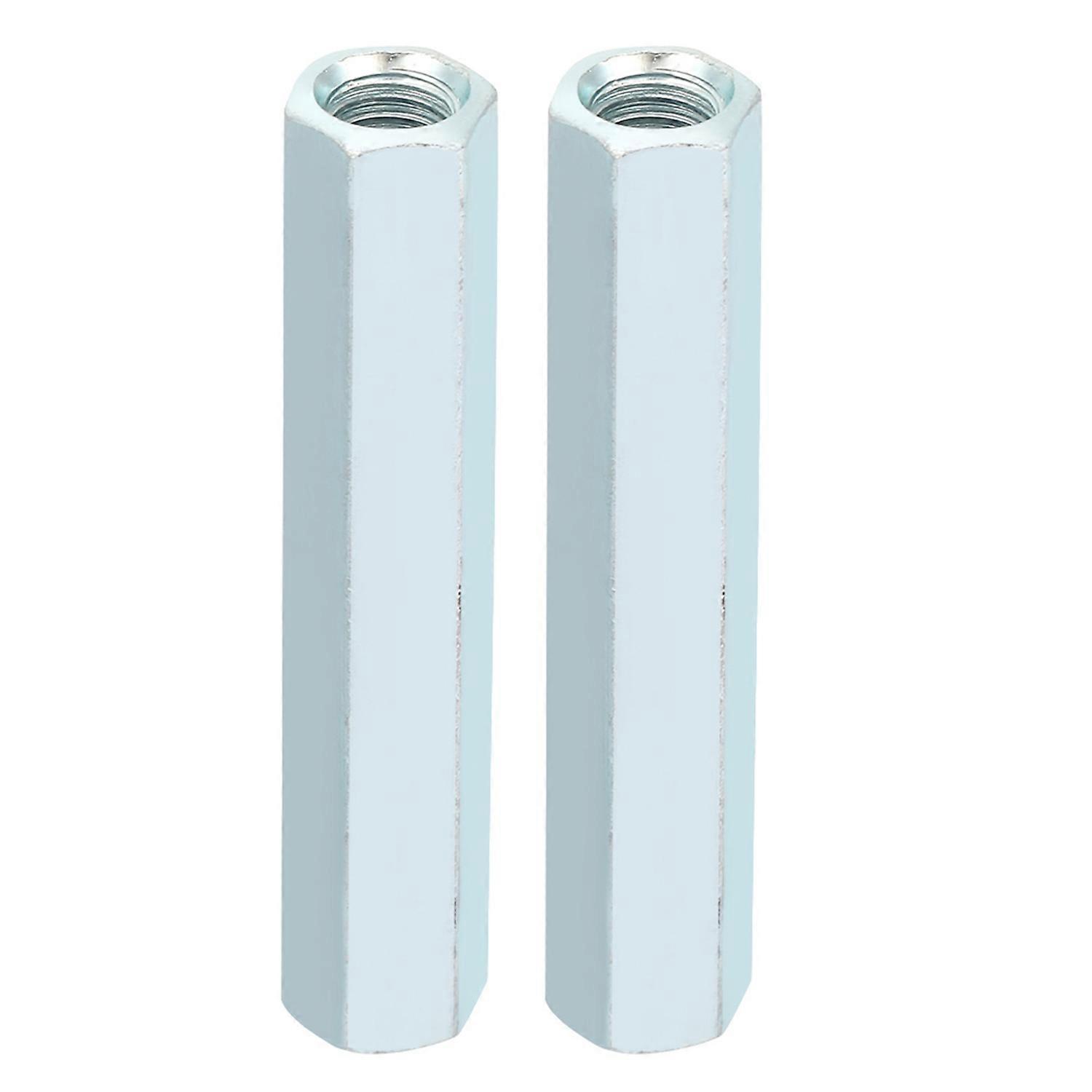 2pcs M8 * 66 Long Rod Nut Hex Hexagonal Sleeve Nut Standoff Threaded Fasteners