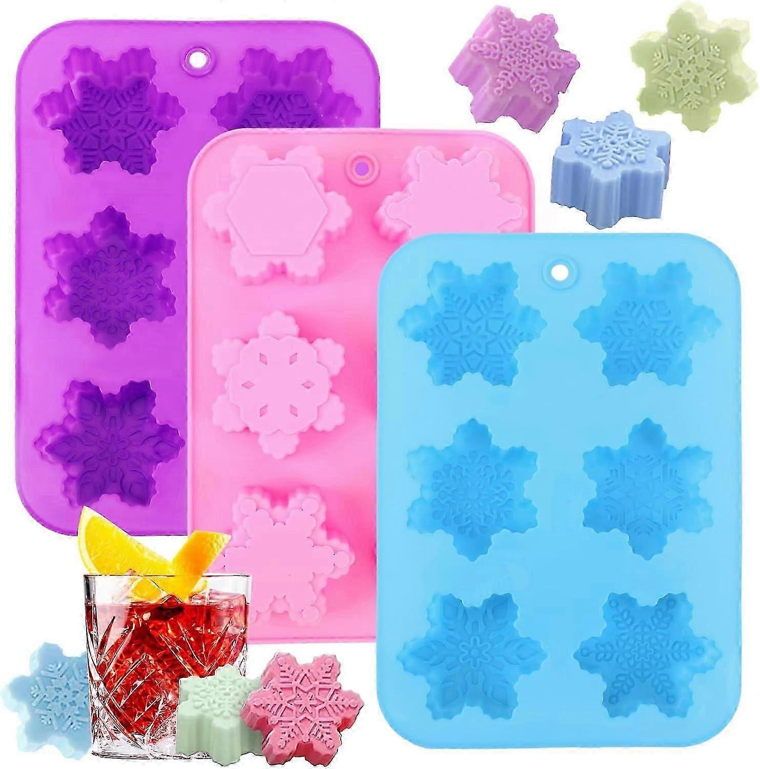3Pcs Christmas Silicone Molds, Compatible with 3D Tree, Snowman, Santa - Reusable, Non-Stick for Chocolate, Soap, Ice