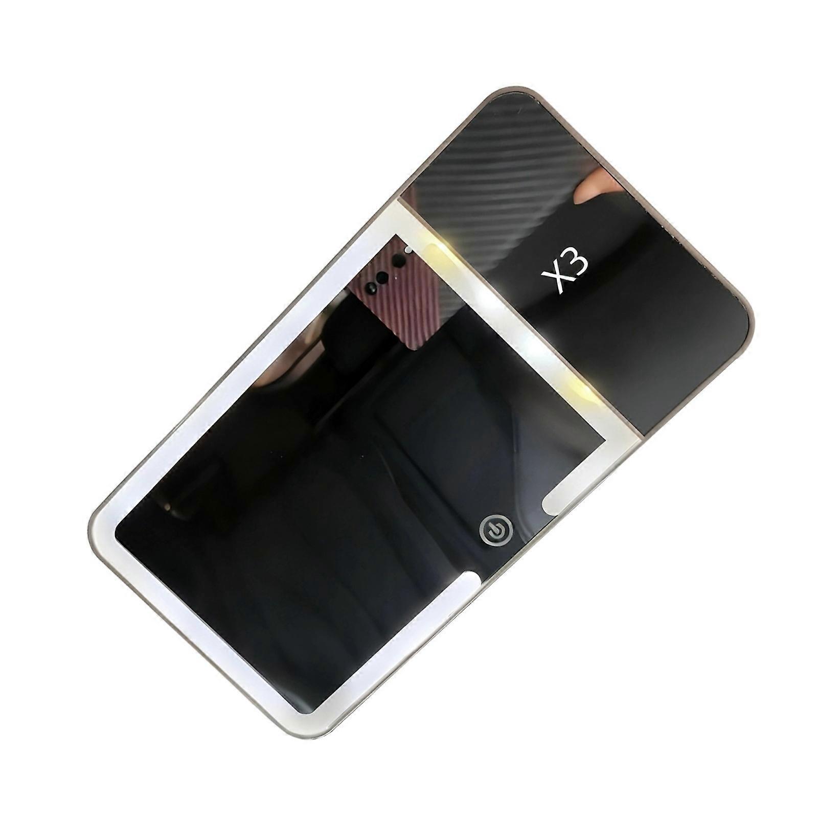 Light Responsive LED Car Makeup Mirror With Easy Sun Visors Mount And Extended Battery Life Quick Install Makeup Mirror  White