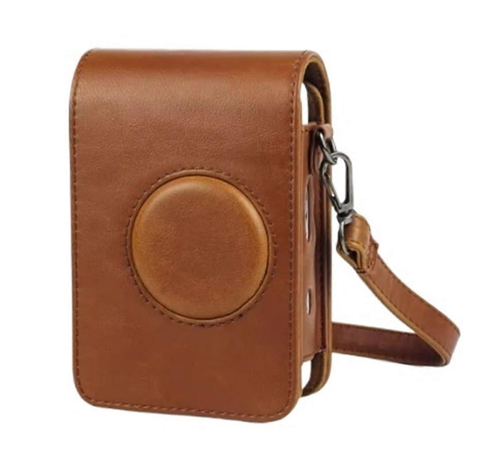 Full Body Camera Retro PU Leather Case Bag With Strap Fit For Mini LiPlay Camera Bruin