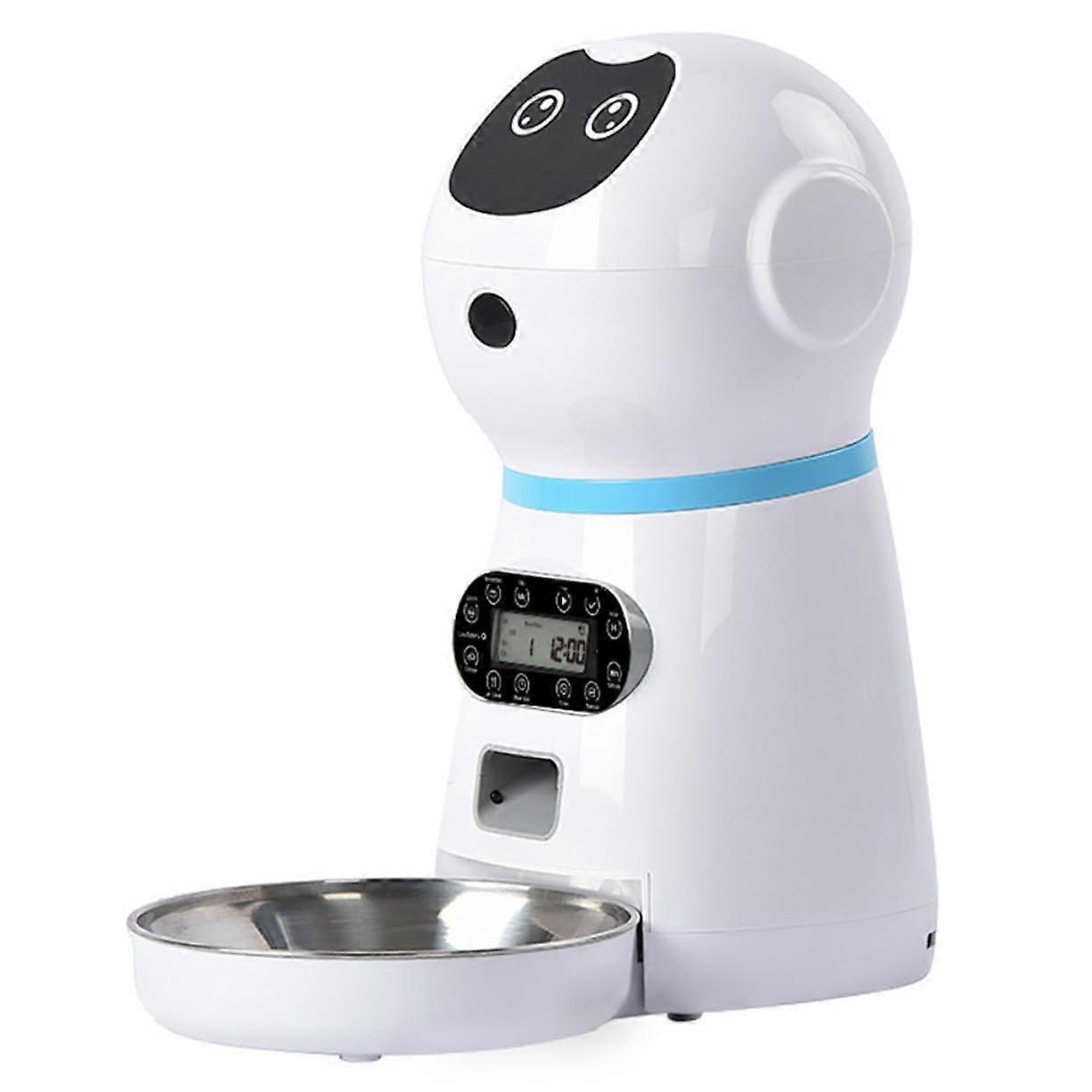 Smart Automatic Pet Food Dispenser Infrared Detection And Voice Recording Anti Tip Design For Dogs And Cats Programmable Feeder