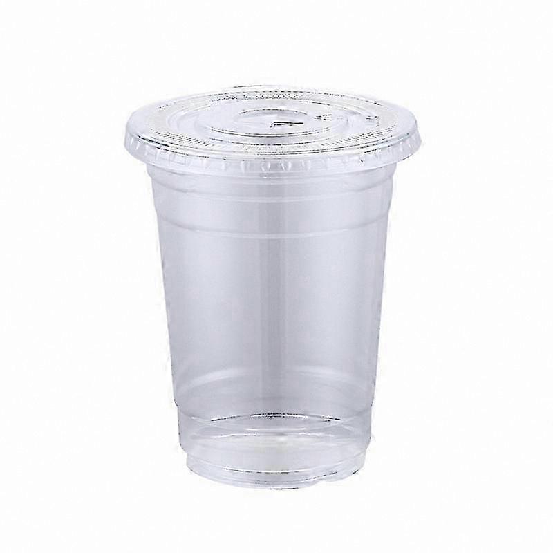 100er-Packung 360-ml-Plastikbecher mit Deckel für Kaltgetränke und Smoothies