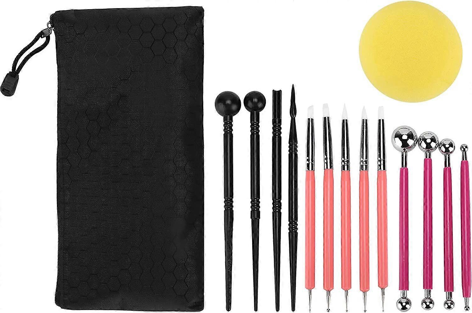 Polymer Clay Starter Kit with Sculpting Tools, Polymer Clay Modeling Tools Multi-purpose Modeling Carving Silicone Knife Pottery Supplies,DIY Accessor