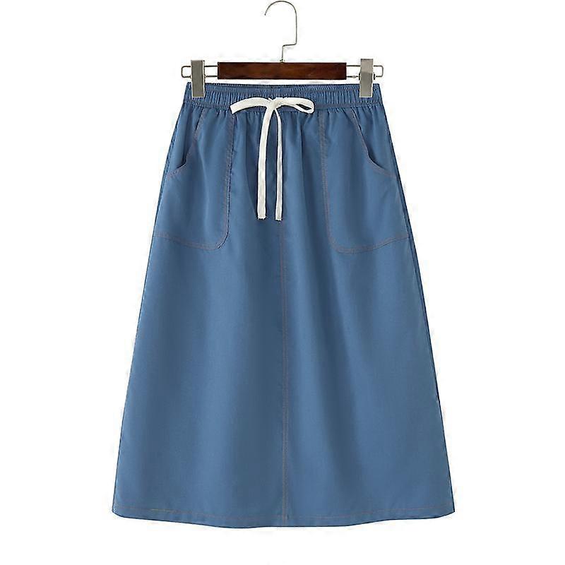 ZANZEA Womens Casual Drawstring Elastic Waist Loose Skirts