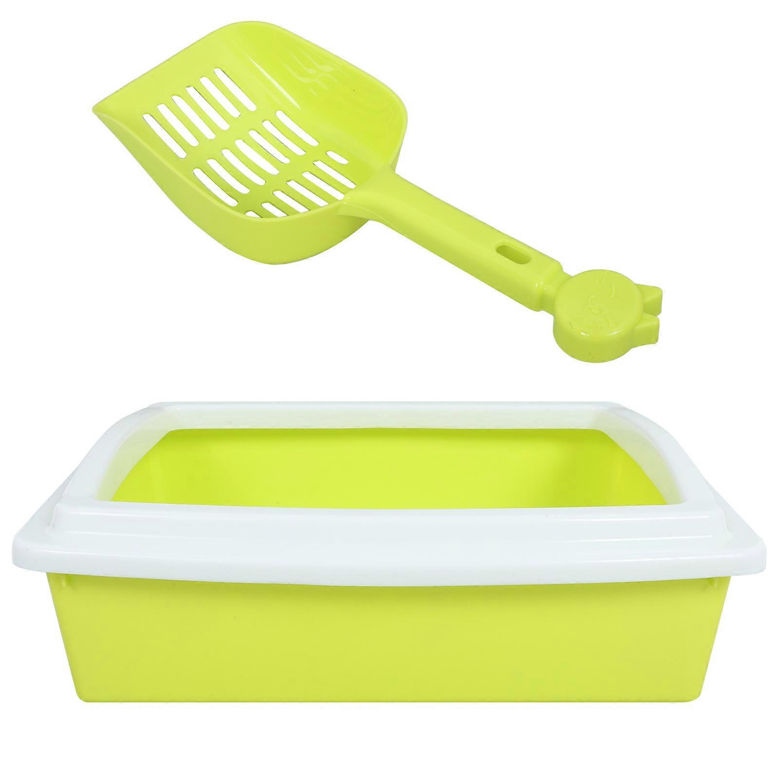 Cat Litter Basin Semi-Closed Toilet Box for Pet with Scoop